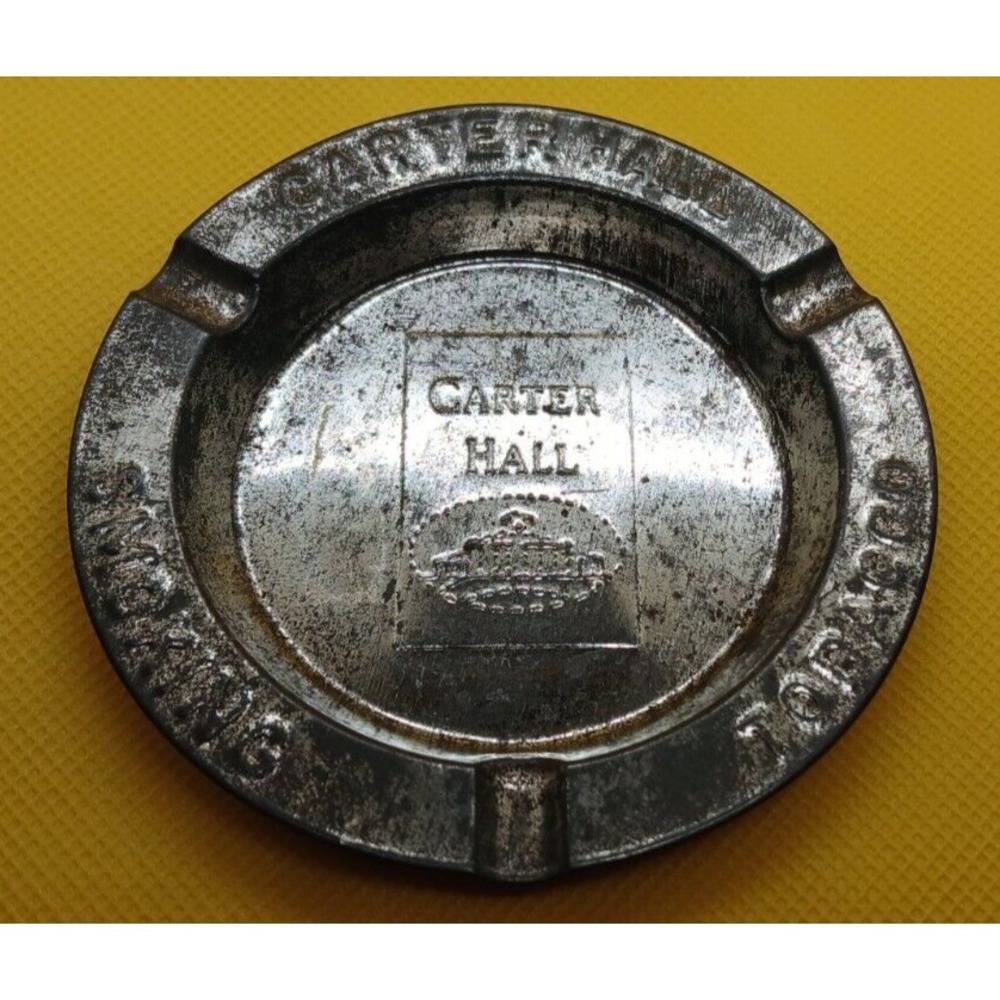 Vintage Carter Hall Smoking Tobacco Advertising Metal Ashtray *